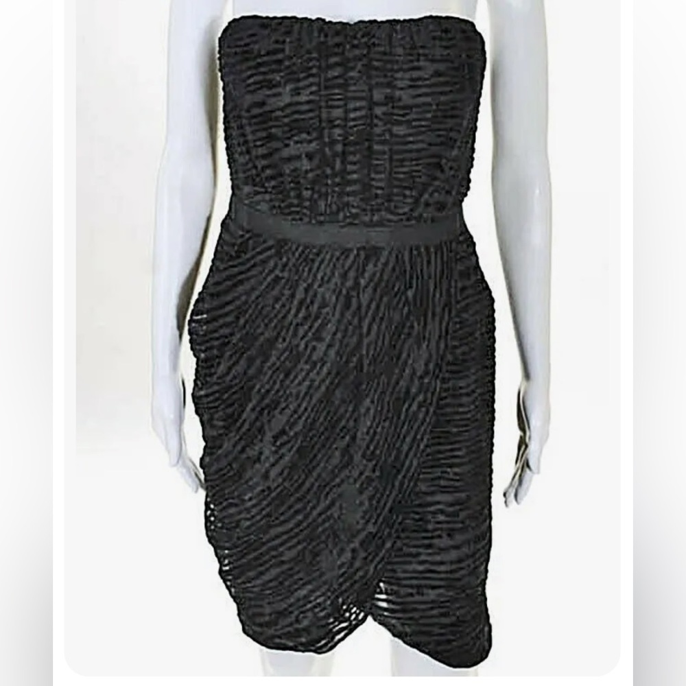 Giambattista Valli for impulse velvet zebra strapless cocktail dress